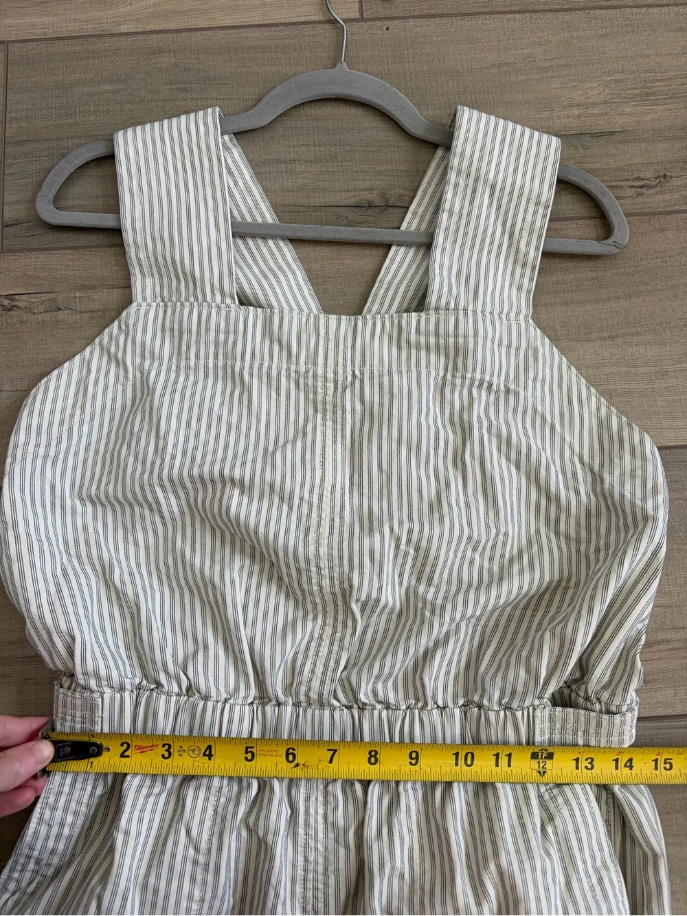 Everlane Fatigue Apron Sleeveless Organic Cotton Wide Leg Ivory Grey Jumpsuit 6